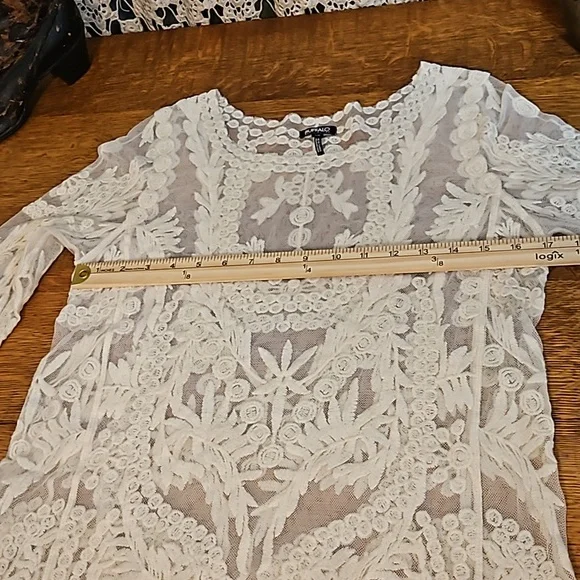 Buffalo David Bitton See Through Crochet Lace Mesh Top - Picture 8 of 12